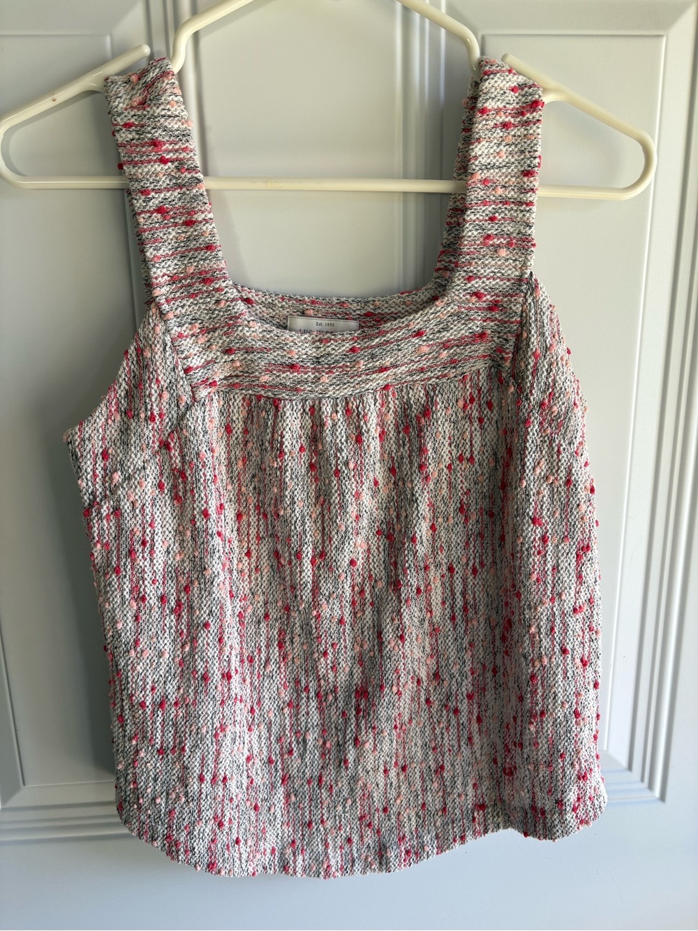 Lucky Brand Cream Knit Tank with Pink Speckle